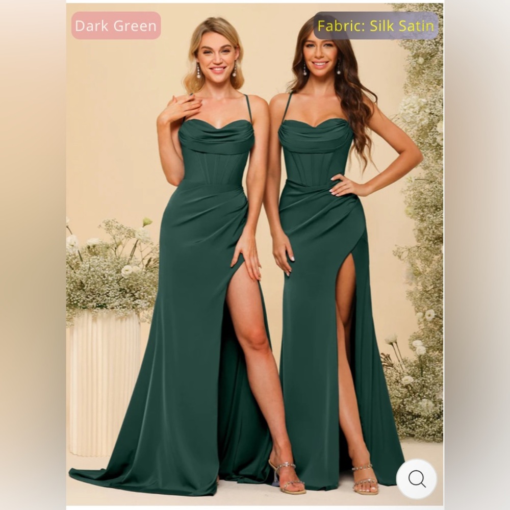 Lavetir elegant dress, size 2 and another in size 00, dark green.